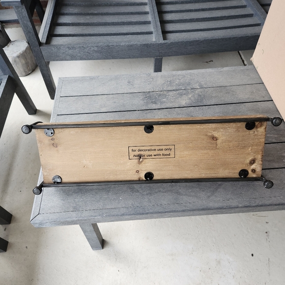 Creative Co-Op Wood and Metal Tray Stand - Picture 4 of 6